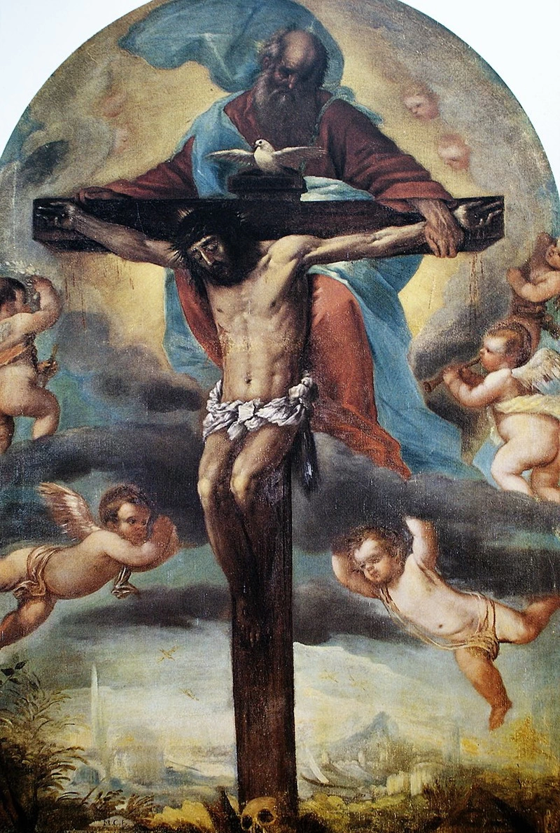 La SS. Trinità ed angeli - Sagrestia Basilica di Santa Maria Assunta, Clusone, Bergamo